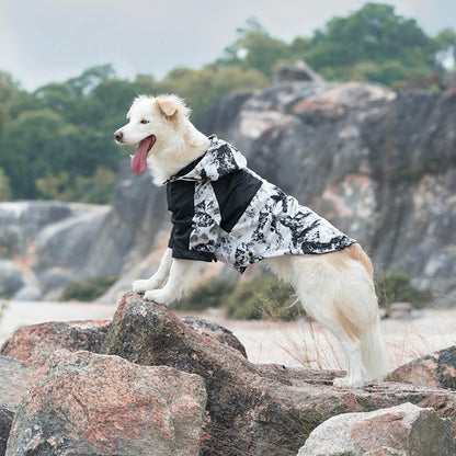 Thick Cotton Printed Dog Jacket - Stylish and warm for outdoor adventures