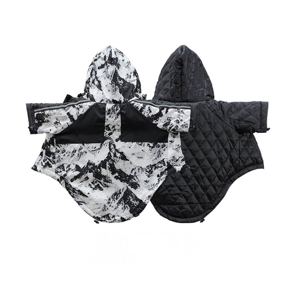 Thick Cotton Printed Dog Jacket - Stylish and warm for outdoor adventures