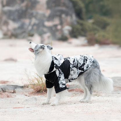 Thick Cotton Printed Dog Jacket - Stylish and warm for outdoor adventures
