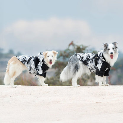 Thick Cotton Printed Dog Jacket - Stylish and warm for outdoor adventures