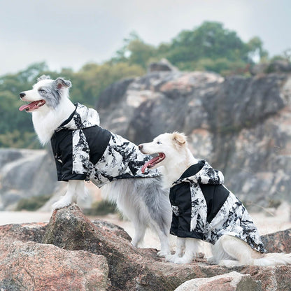 Thick Cotton Printed Dog Jacket - Stylish and warm for outdoor adventures